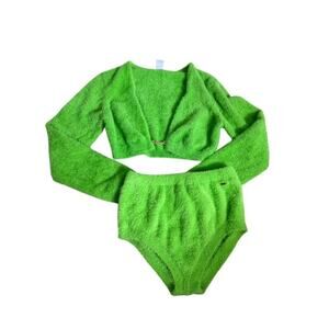 Fluff It Up PJ Crop top Kelly Green Savage X Fenty